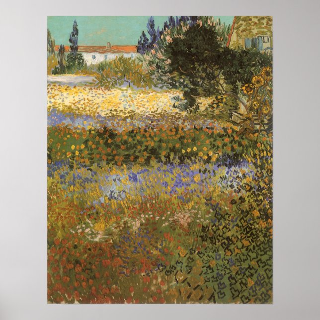 Blühender Garten von Vincent van Gogh Poster (Vorne)
