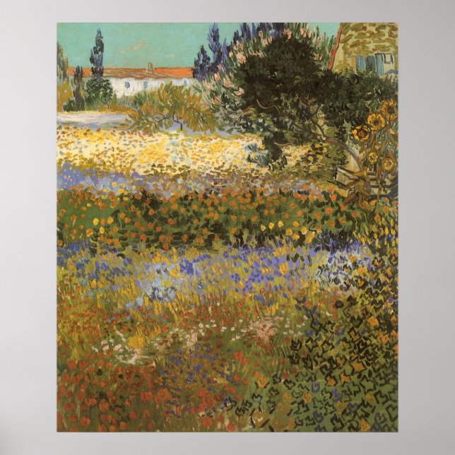 Blühender Garten von Vincent van Gogh Poster (Vorne)