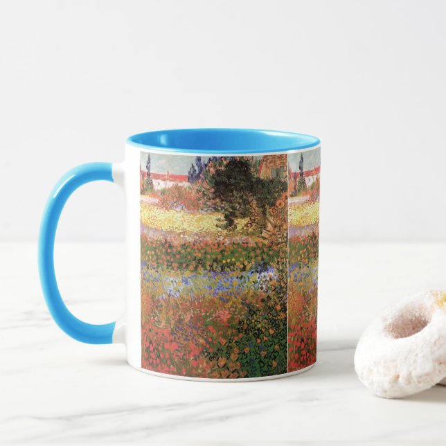 Blühender Garten von Vincent van Gogh Tasse (Mit Donut)