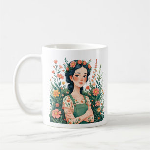 Blühender Gärtner - Gärtnerin mit Blumen Kaffeetasse