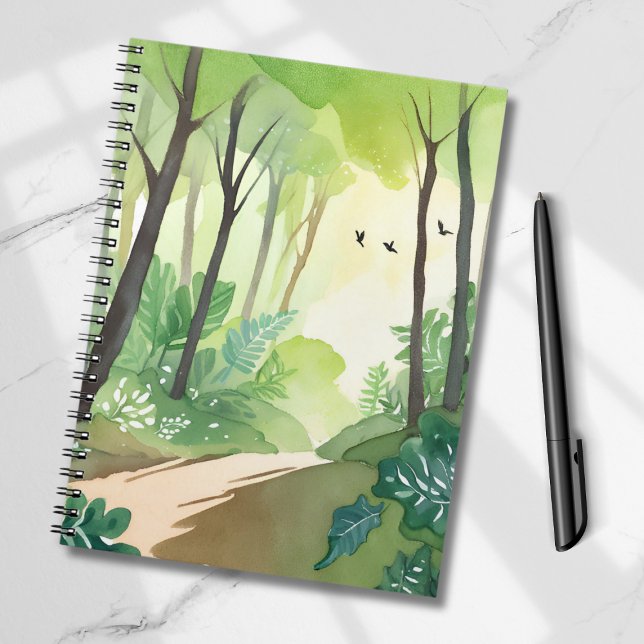 Blühender grüner Wald | Natur-Aquarell Notizblock (Von Creator hochgeladen)