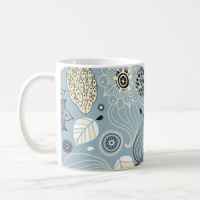 Blühender Herbst: Elegantes saisonales Design Kaffeetasse (Links)