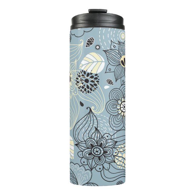 Blühender Herbst: Elegantes saisonales Design Thermosbecher (Vorderseite)