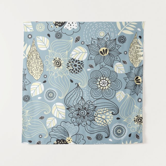 Blühender Herbst: Elegantes saisonales Design Wandteppich (Vorderseite)