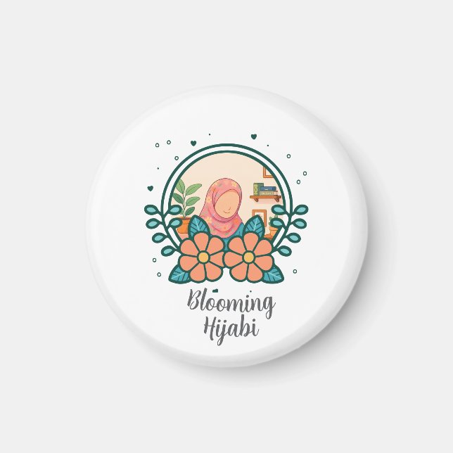 Blühender Hijabi-Magnet Magnet (Vorne)