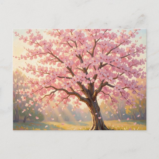 Blühender Kirschblütenbaum Frühling Postkarte (Vorderseite)