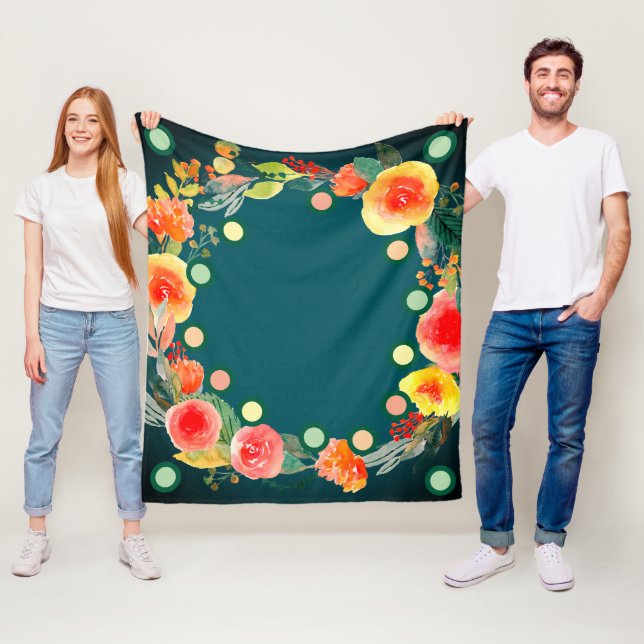 Blühender Komfort - Rundform Blume drucken Fleecedecke (Beispiel)