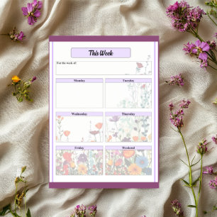 Blühender Lila Garten_ Diese Woche Notizblock