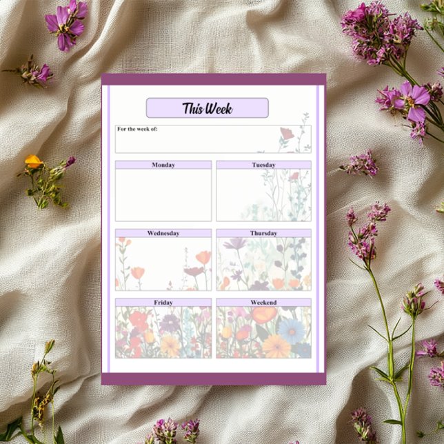 Blühender Lila Garten_ Diese Woche Notizblock (Von Creator hochgeladen)