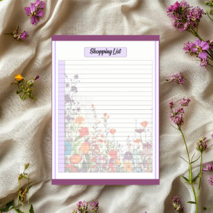 Blühender Lila Garten _ Einkaufsliste Notizblock