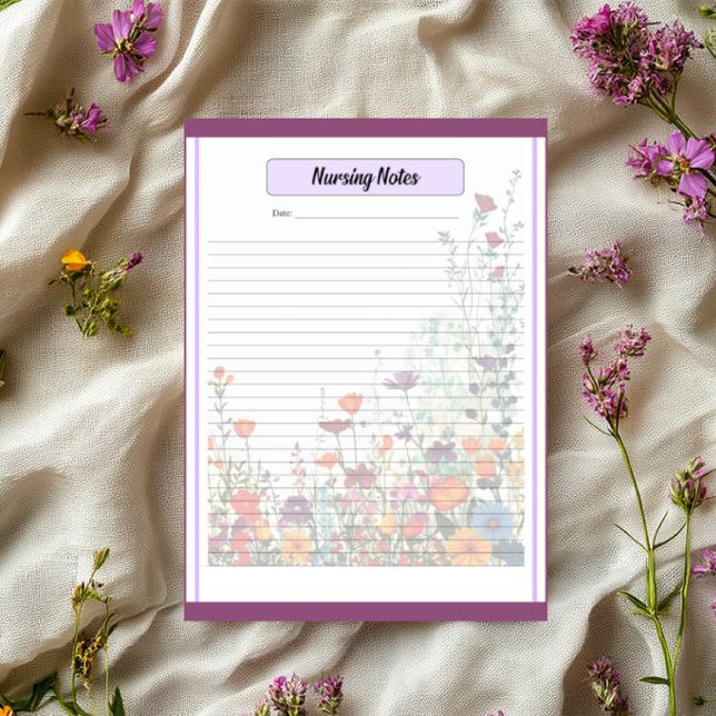 Blühender Lila Garten_ Pflegenotizen Notizblock (Von Creator hochgeladen)