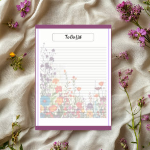 Blühender Lila Garten_ To-Do-Liste Notizblock