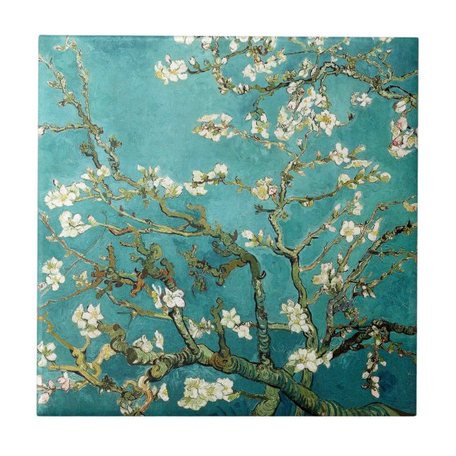 Blühender Mandelbaum Vincent Van Gogh Fliese (Vorderseite)