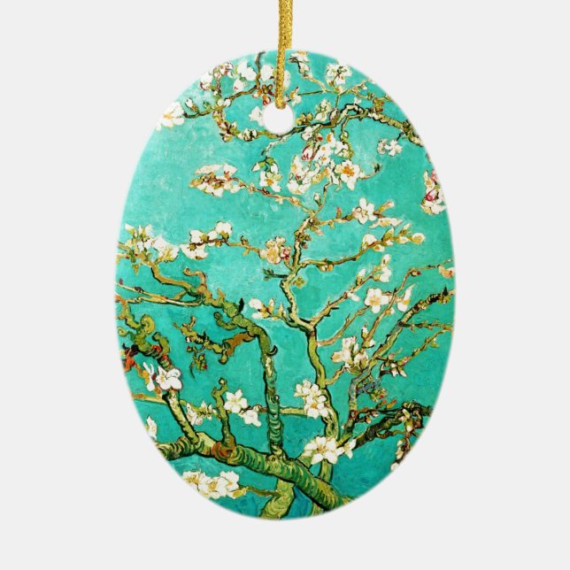 Blühender Mandelbaum Vincent van Goghs Keramik Ornament (Vorne)