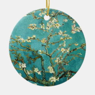 Blühender Mandelbaum Vintager Blumenvan gogh Keramikornament