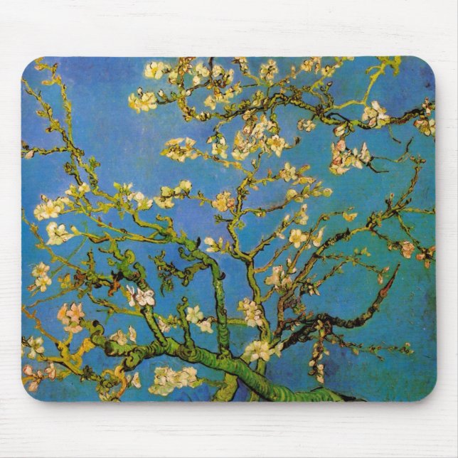Blühender Mandelbaum von Vincent van Gogh Mousepad (Vorne)