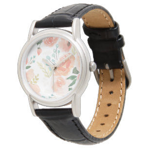 Blühender Pastellpfirsich der Freuden- Armbanduhr