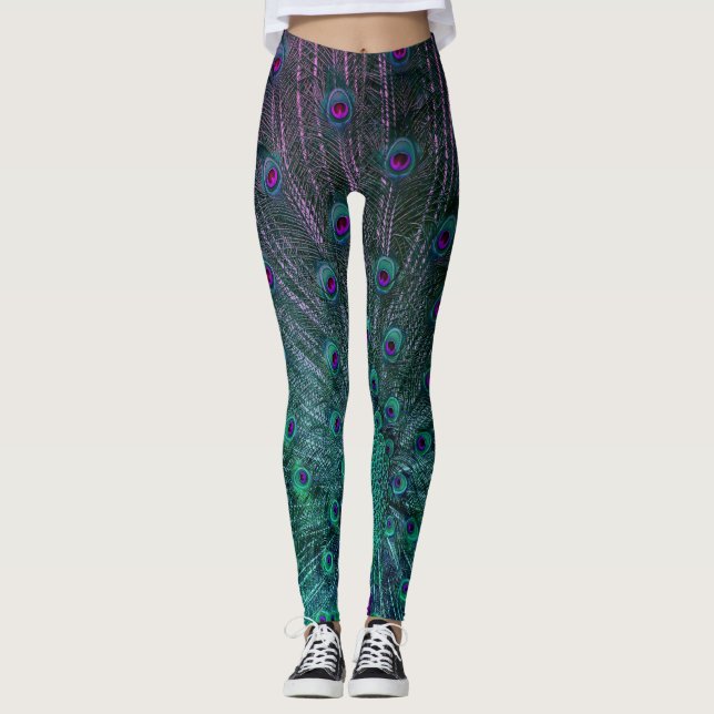 BLÜHENDER PFAU LEGGINGS (Vorderseite)