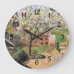 Blühender Pflaumenbaum, Eragny Camille Pissarro   Große Wanduhr