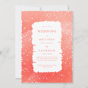 Blühender Rahmen Hochzeitseinladung Coral Pink Einladung