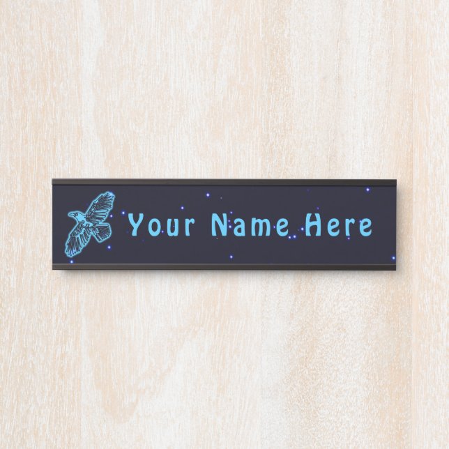 Blühender Raven auf Stars Türschild (Vorderseite )