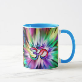 Blühender Regenbogen Lotus OM Tasse
