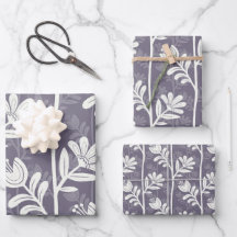 Blühender Rhythmus Florale Silhouette weiß & laven