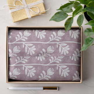 Blühender Rhythmus Florale Silhouette weiß & laven Seidenpapier