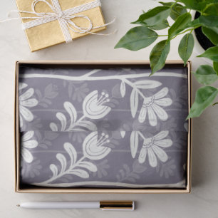 Blühender Rhythmus Florale Silhouette weiß & laven Seidenpapier