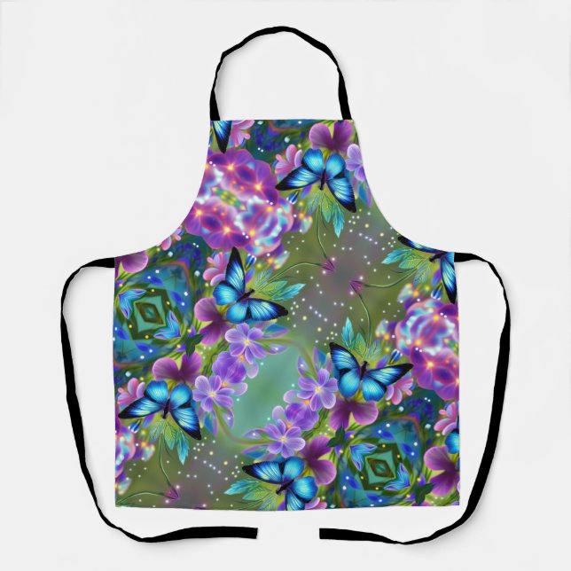 Blühender Schmetterling in Fairy Garden Schürze (Vorderseite)