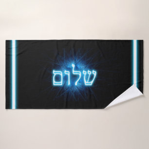 Blühender Shalom auf Etched Star von David Badehandtuch
