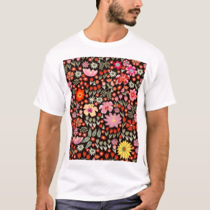 Blühender Teppich: Blühender Vintag Nahtlos. T-Shirt