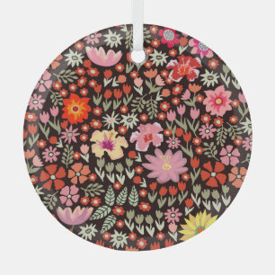Blühender Teppich: Blumen Vintage nahtlos. Ornament Aus Glas