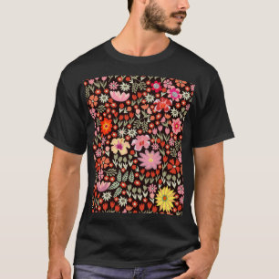 Blühender Teppich: Blumen Vintage nahtlos. T-Shirt