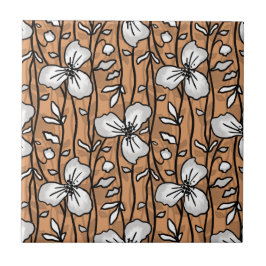 Blühender Vertikaler Garten Freude Weiße Blume Fliese