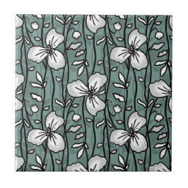 Blühender Vertikaler Garten Freude Weiße Blume Fliese