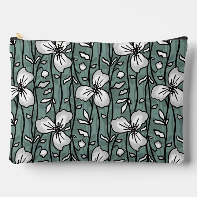 Blühender Vertikaler Garten Freude Weiße Blume Zubehörtasche (Vorderseite)