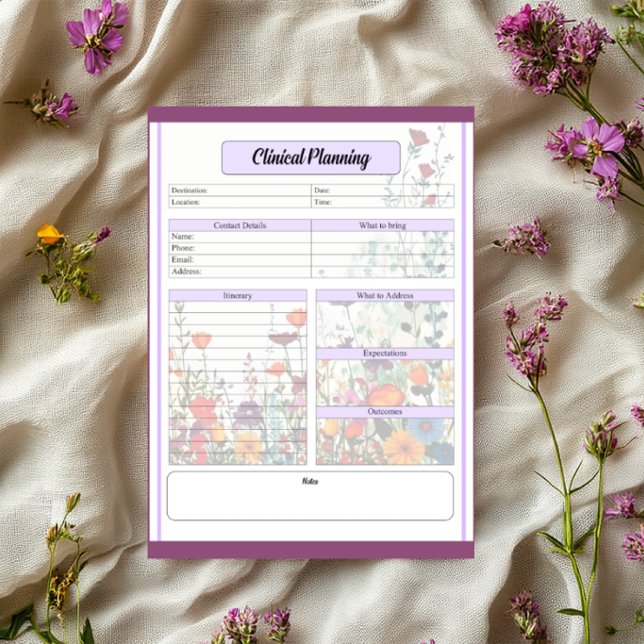 Blühender violetter Garten _ Klinische Planung Notizblock (Von Creator hochgeladen)