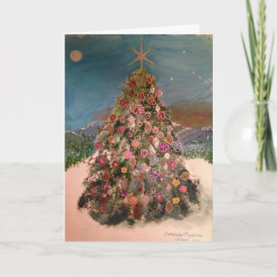 Blühender Weihnachtsbaum Feiertagskarte