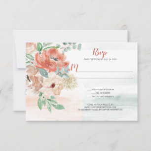 Blühendes Aprikosen-Aquarell-Blumen-RSVP RSVP Karte