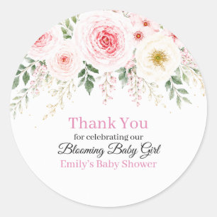 Blühendes Baby Mädchen Florales Babyshop-Mitbrings Runder Aufkleber