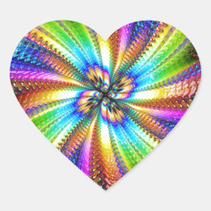 blühendes Bild im Stern Herz-Aufkleber