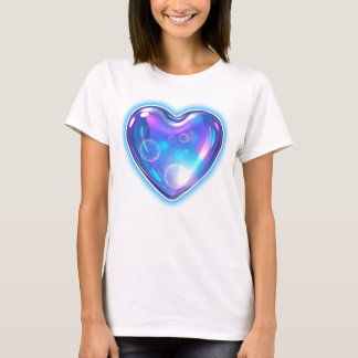 Blühendes blaues Herz T-Shirt