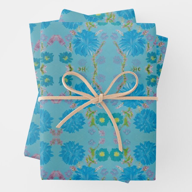 Blühendes Bluebells Blumenpapier Geschenkpapier Set (Beispiel)