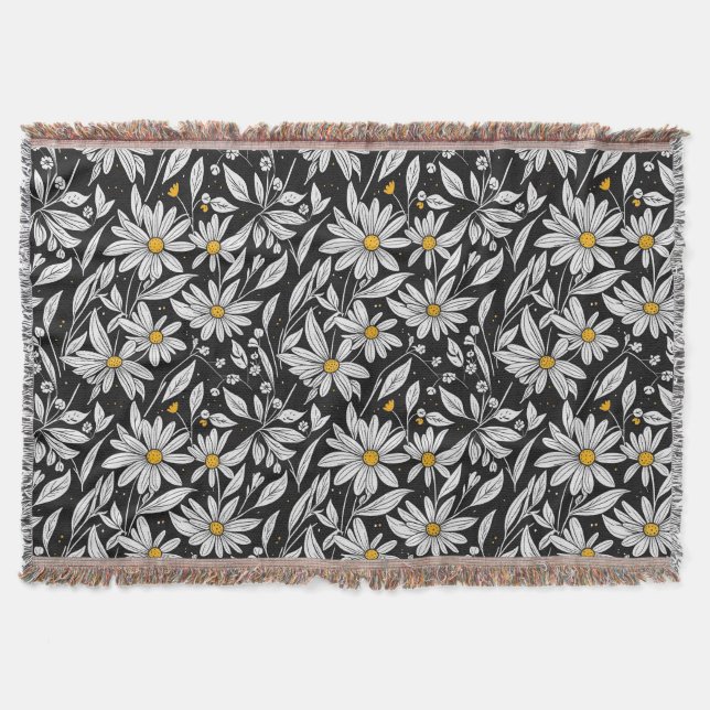 Blühendes Camomiles-Blumenmuster 1 -Knochenmark Decke (Vorderseite)