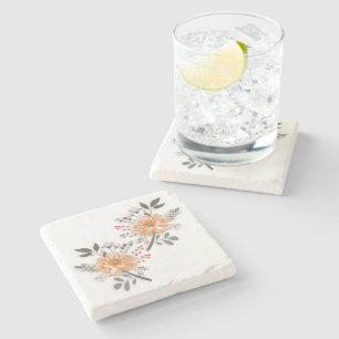 Blühendes Duett Steinuntersetzer