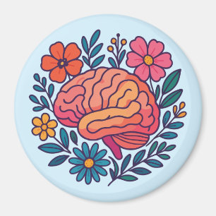 Blühendes Gehirn Mental Wellness Magnet