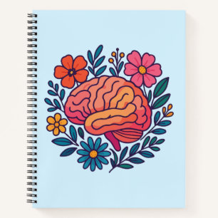 Blühendes Gehirn Mental Wellness Notizbuch