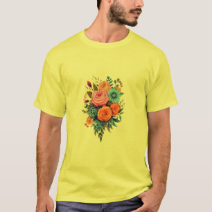 Blühendes graues T-Shirt