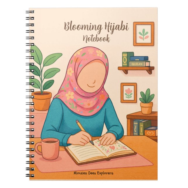 Blühendes Hijabi Notizbuch Notizblock (Vorderseite)